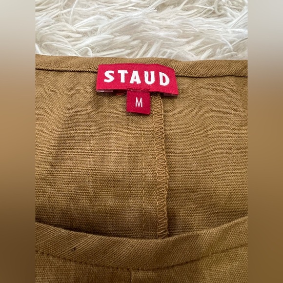 Staud Linen/Cotton Cropped Top - Size M - brown - Picture 4 of 8